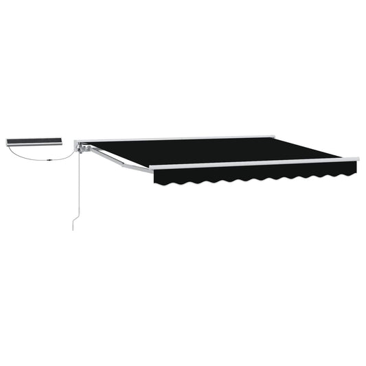 vidaXL Electric Retractable Awning Black and White 3.5 x 2.5 m