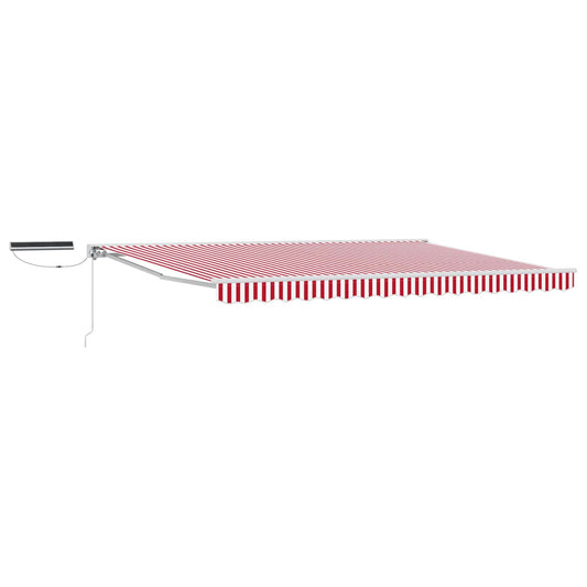 vidaXL Electric Retractable Awning Red and White 4.5 x 3 m