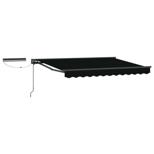 vidaXL Electric Retractable Awning Black and Anthracite 3.5 x 2.5 m