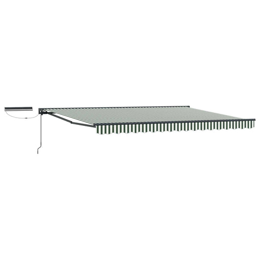 vidaXL Electric Retractable Awning Green, White and Anthracite 5 x 3 m