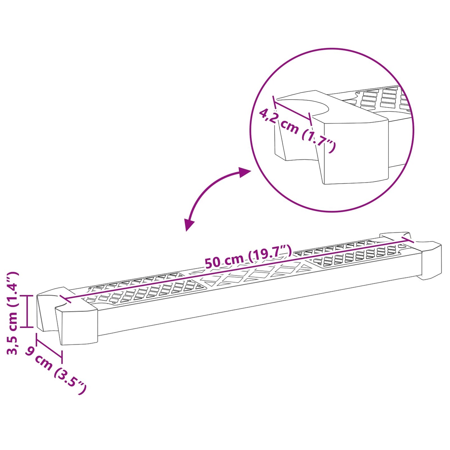 vidaXL Pool Ladder Steps Replacement 50 x 9 x 3.5 cm