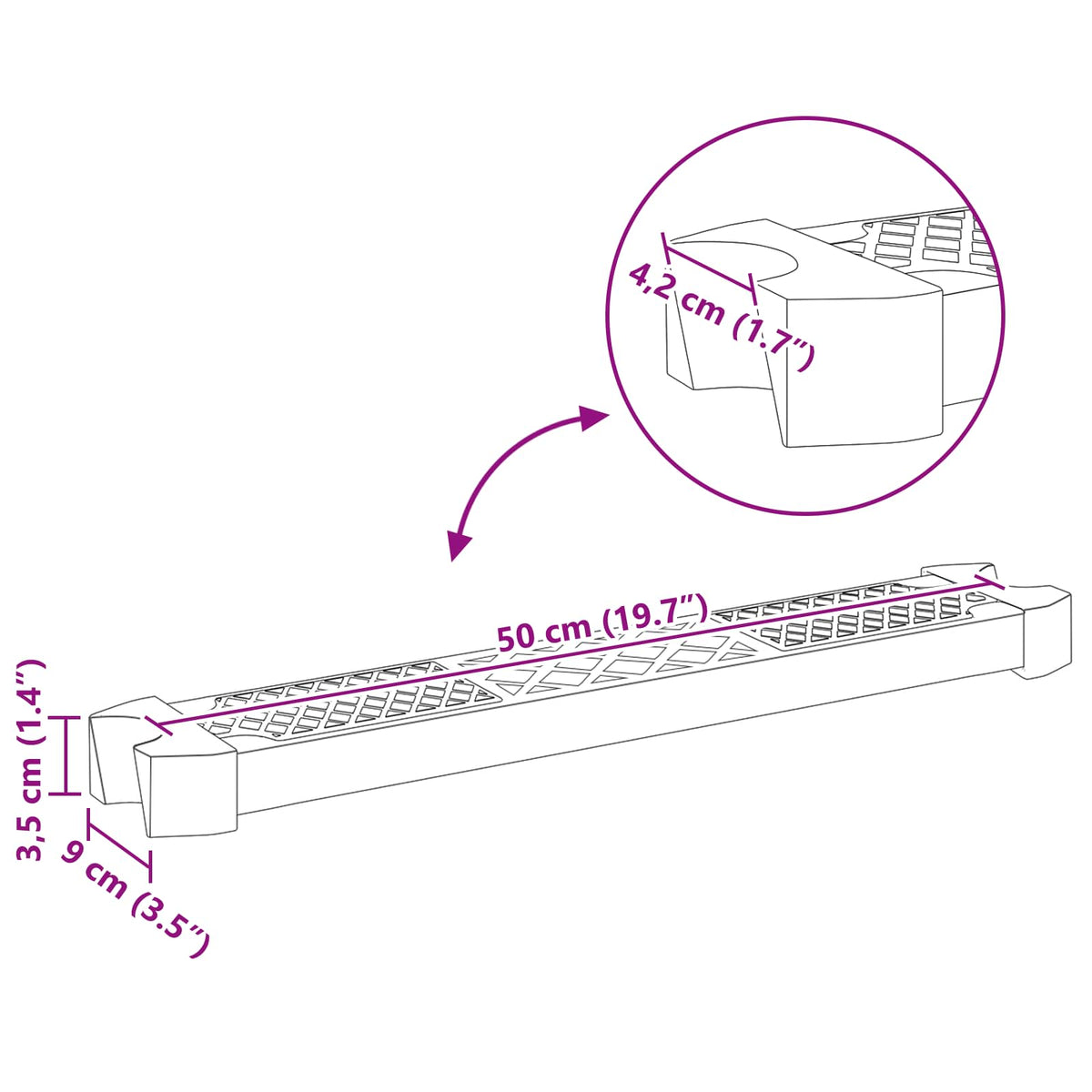 vidaXL Pool Ladder Steps Replacement 50 x 9 x 3.5 cm