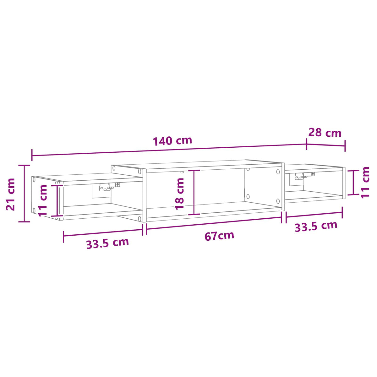 vidaXL Wall-mounted TV Cabinet Wall-Mounted Artisan Oak