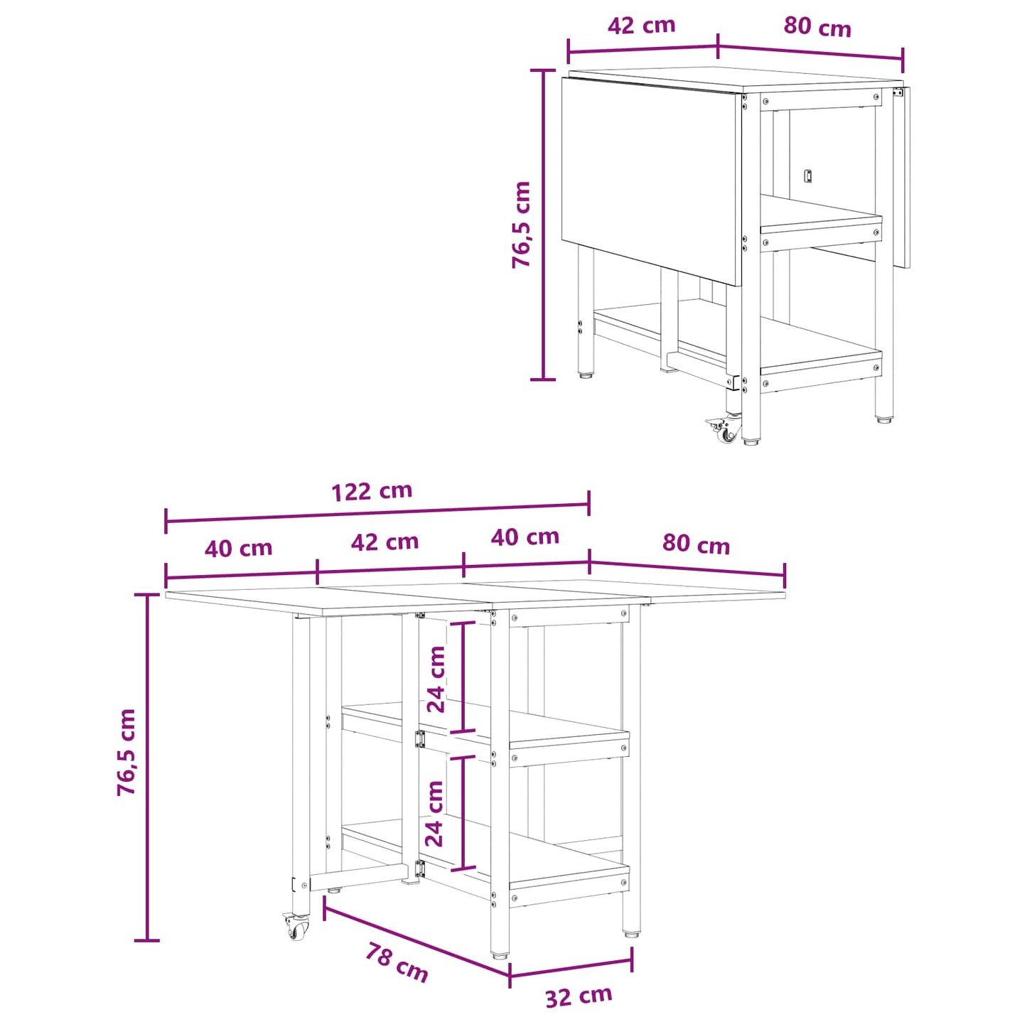 vidaXL Dinning Table 122 x 80 x 76.5 cm Engineered Wood Smoked Oak
