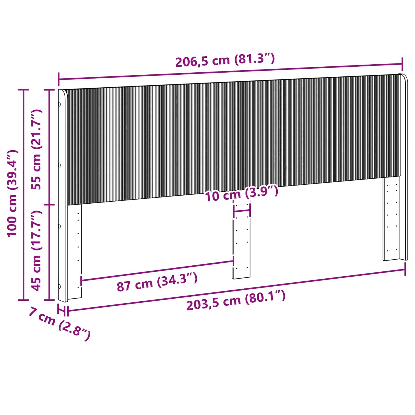 vidaXL Headboard Grey Sonoma Engineered Wood
