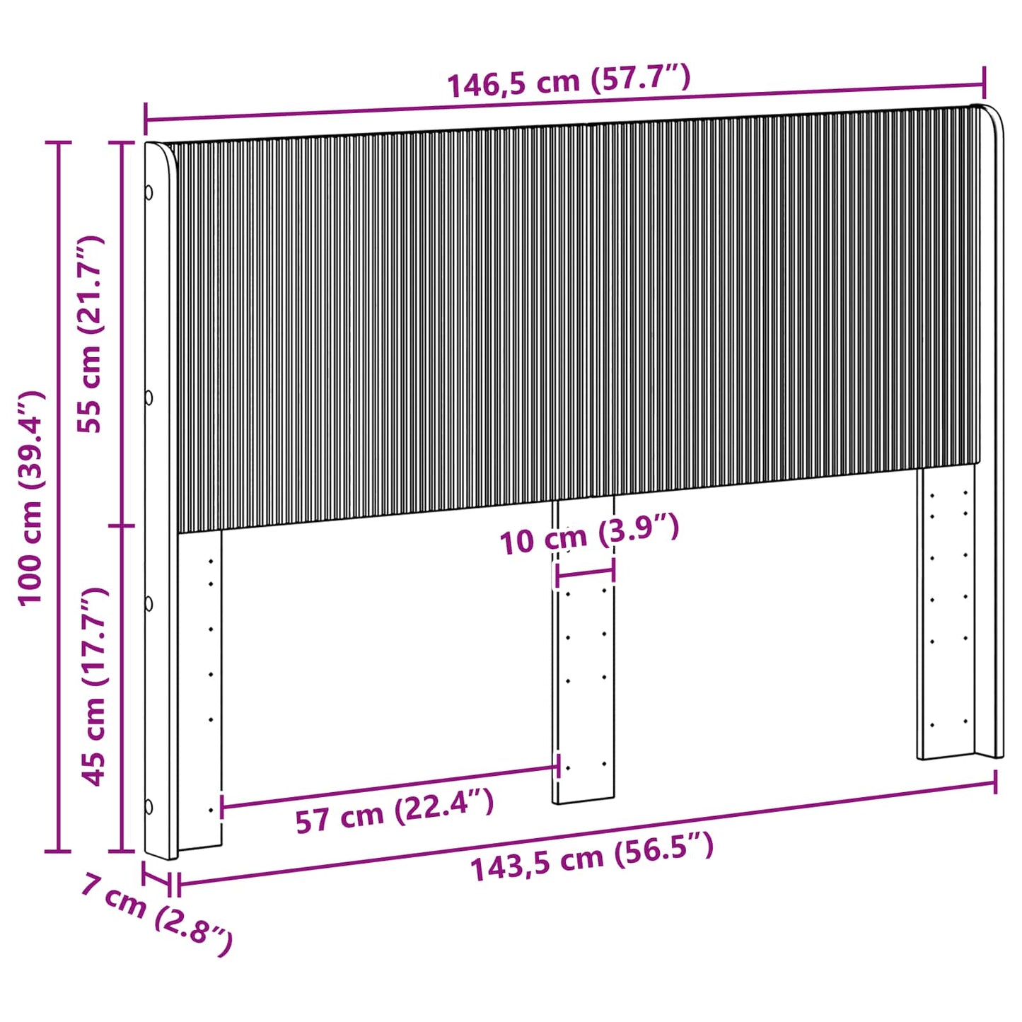vidaXL Headboard Grey Sonoma