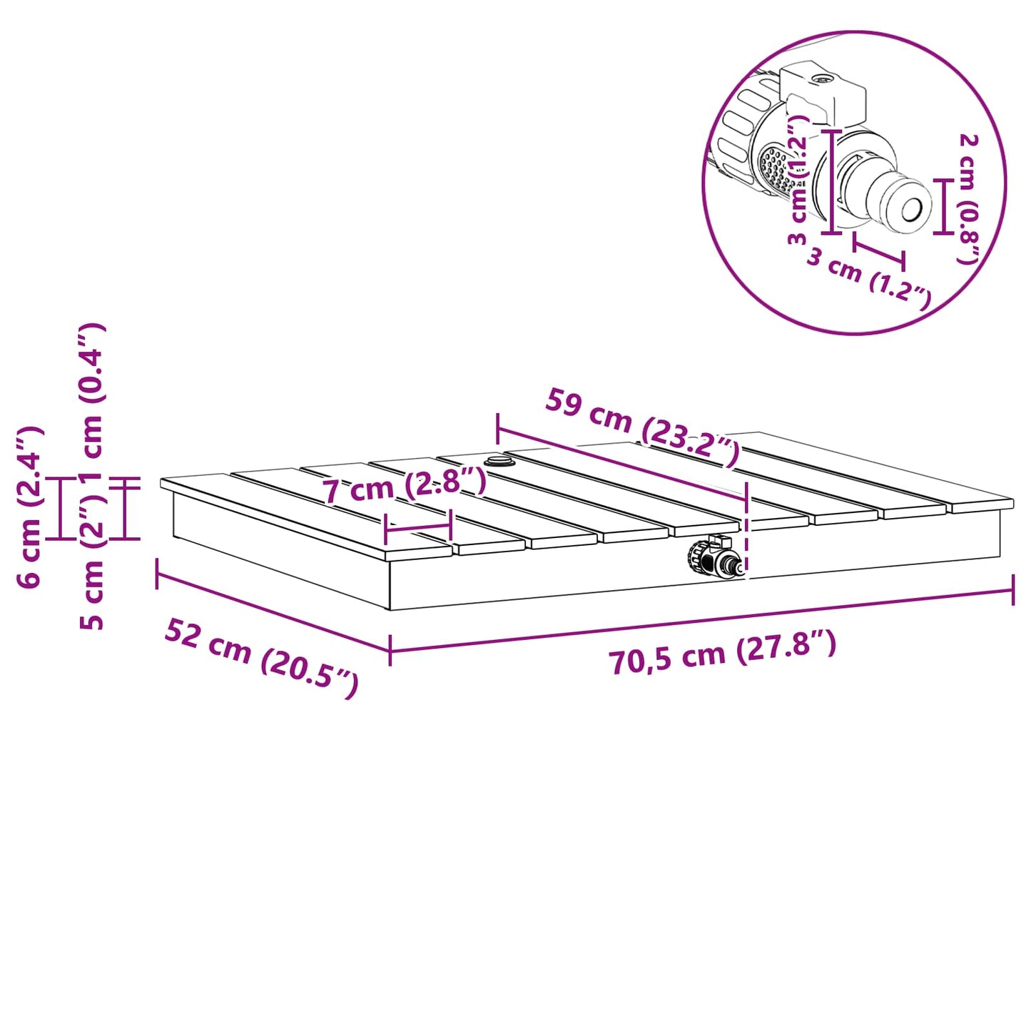 vidaXL Garden Floor Shower WPC and Stainless Steel 201 Brown