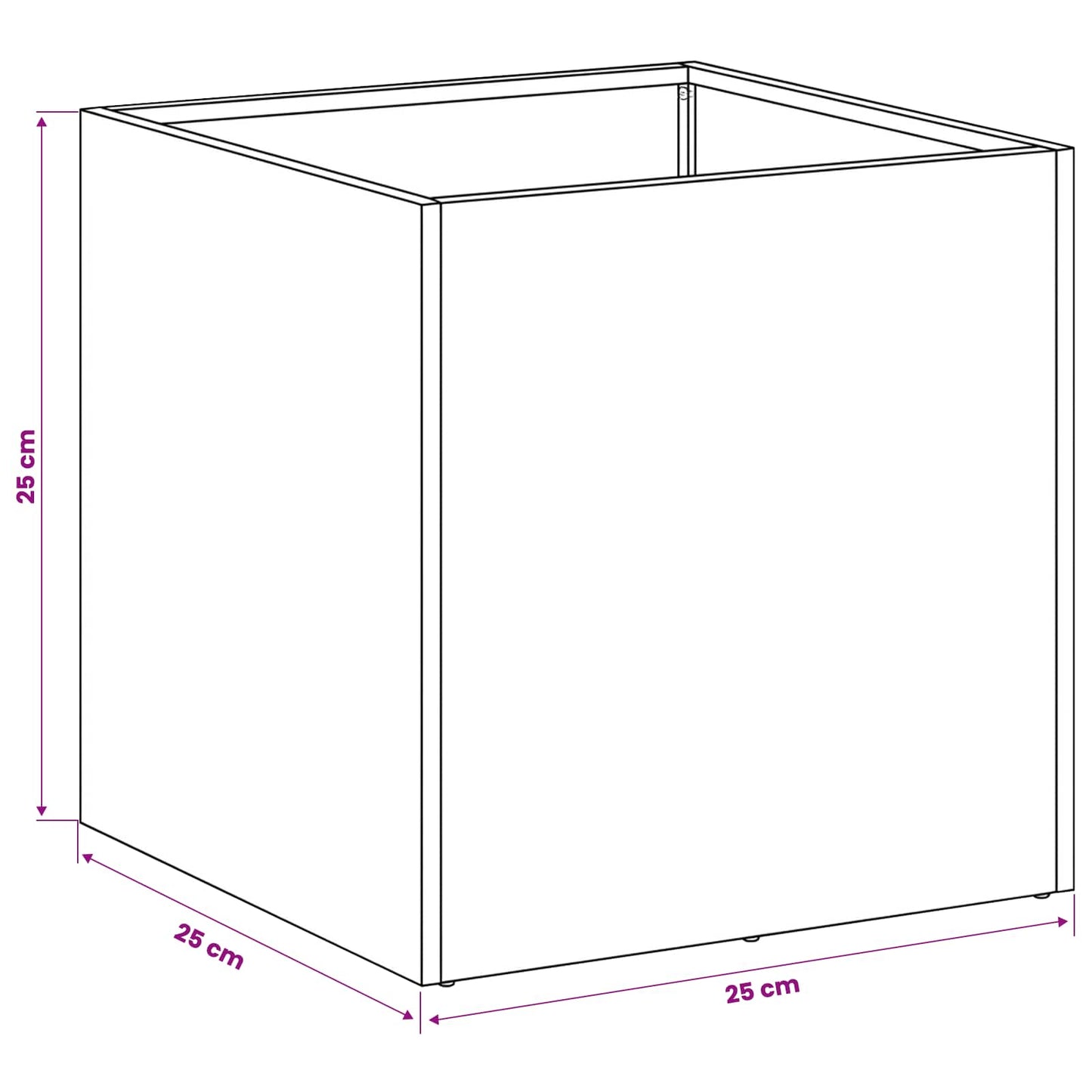 vidaXL Garden Planter Silver 25 x 25 x 25 cm Galvanised Steel