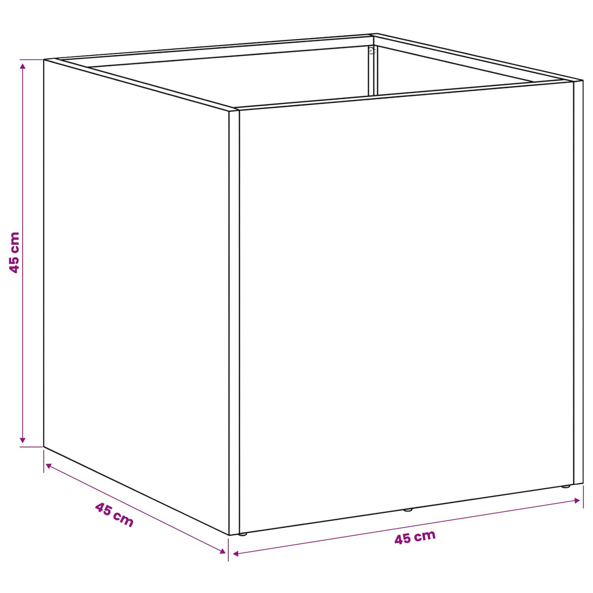 vidaXL Garden Planter 2 pcs Silver 45 x 45 x 45 cm Galvanised Steel