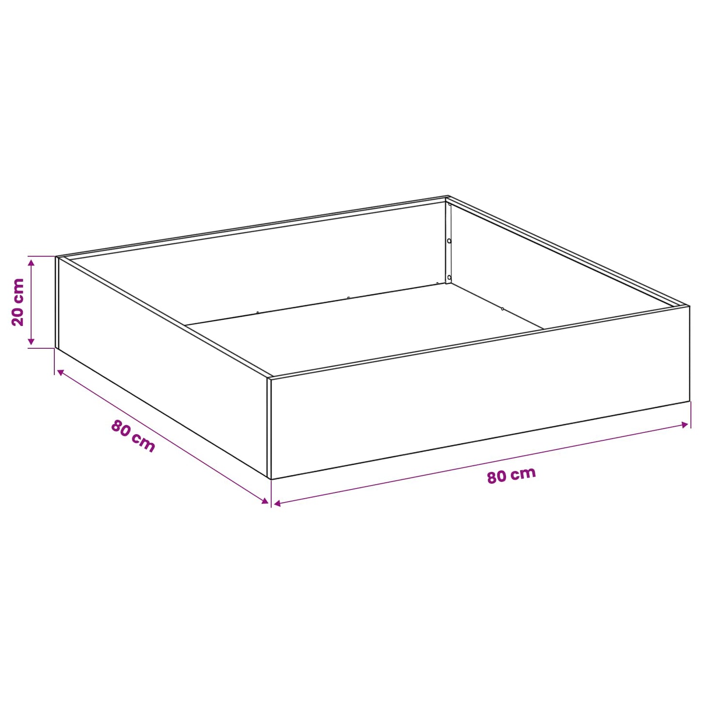 vidaXL Garden Planter 2 pcs Silver 80 x 80 x 20 cm Stainless Steel