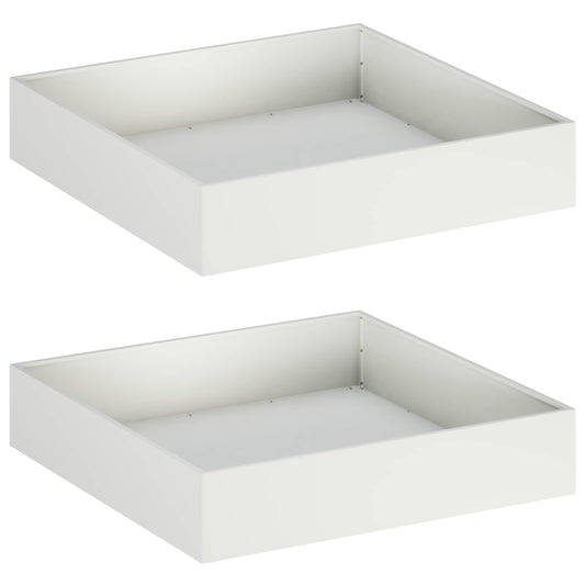 vidaXL Garden Planter 2 pcs White 100 x 100 x 20 cm Cold-rolled Steel