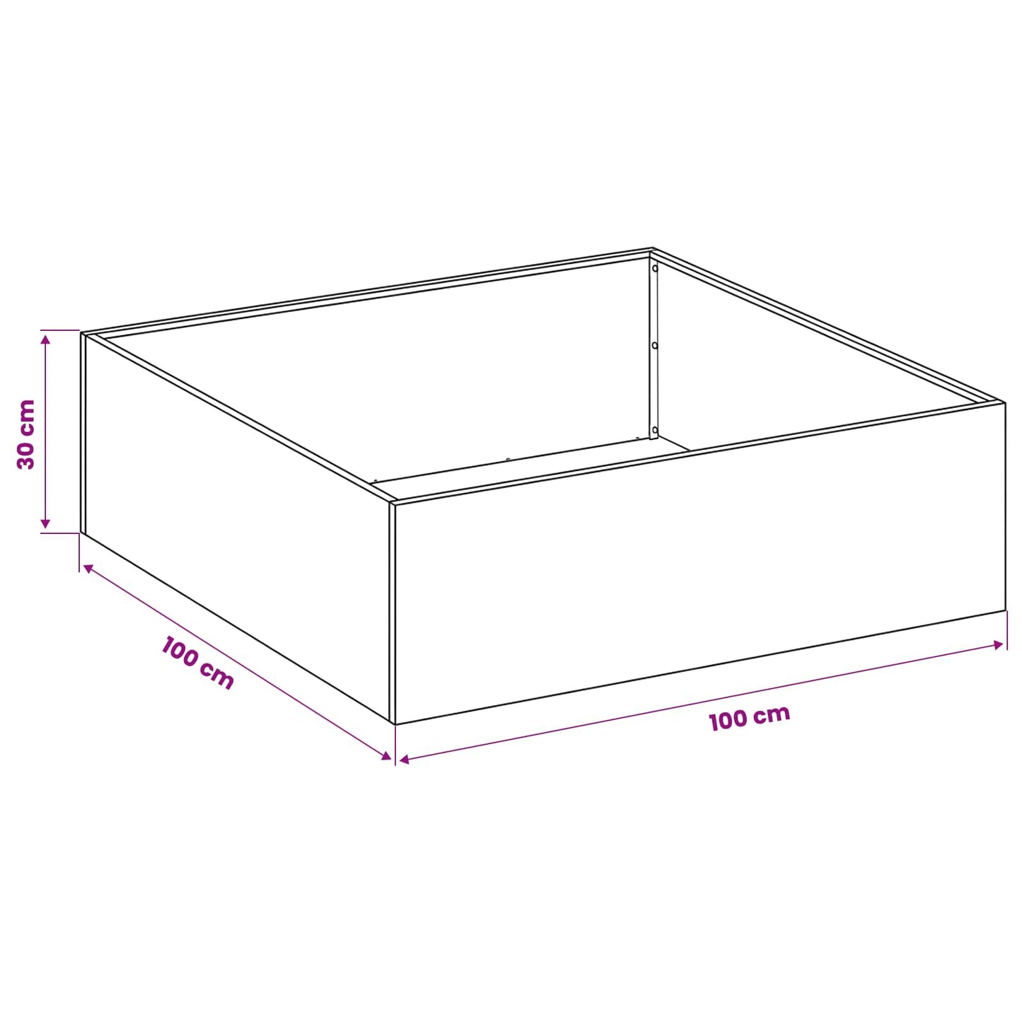 vidaXL Garden Planter 2 pcs Silver 100 x 100 x 30 cm Stainless Steel