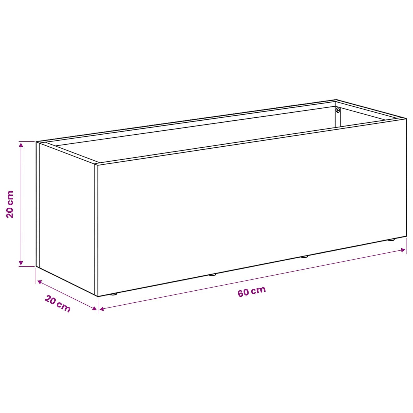 vidaXL Garden Planter Silver 60 x 20 x 20 cm Galvanised Steel