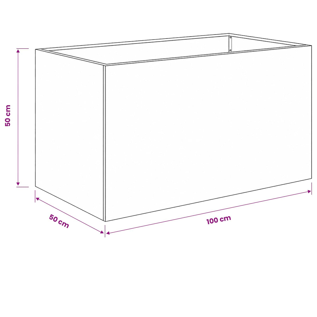 vidaXL Garden Planter Silver 100 x 50 x 50 cm Galvanised Steel
