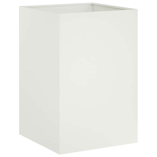 vidaXL Garden Planter White 40 x 40 x 75 cm Cold-rolled Steel