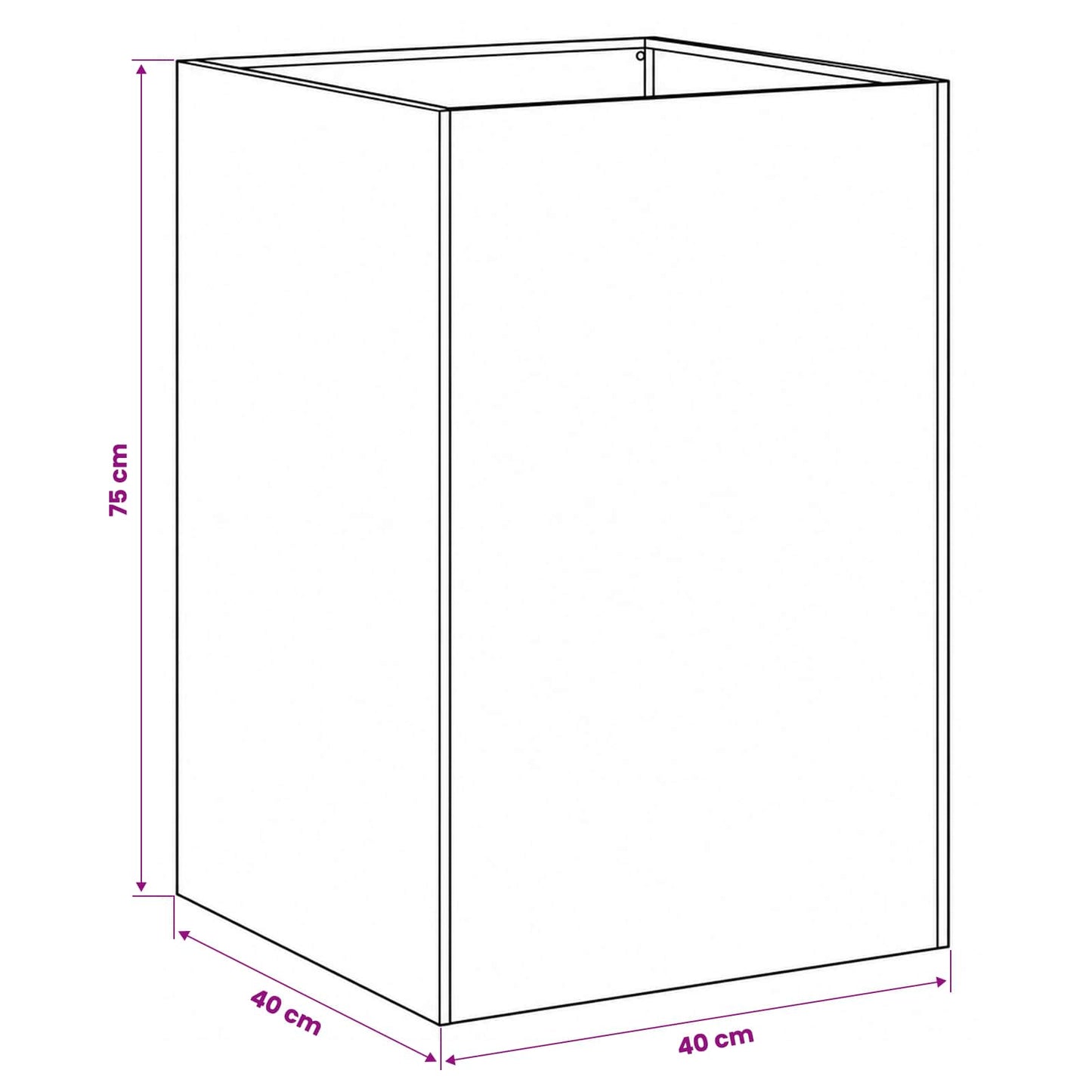 vidaXL Garden Planter Anthracite 40 x 40 x 75 cm Cold-rolled Steel