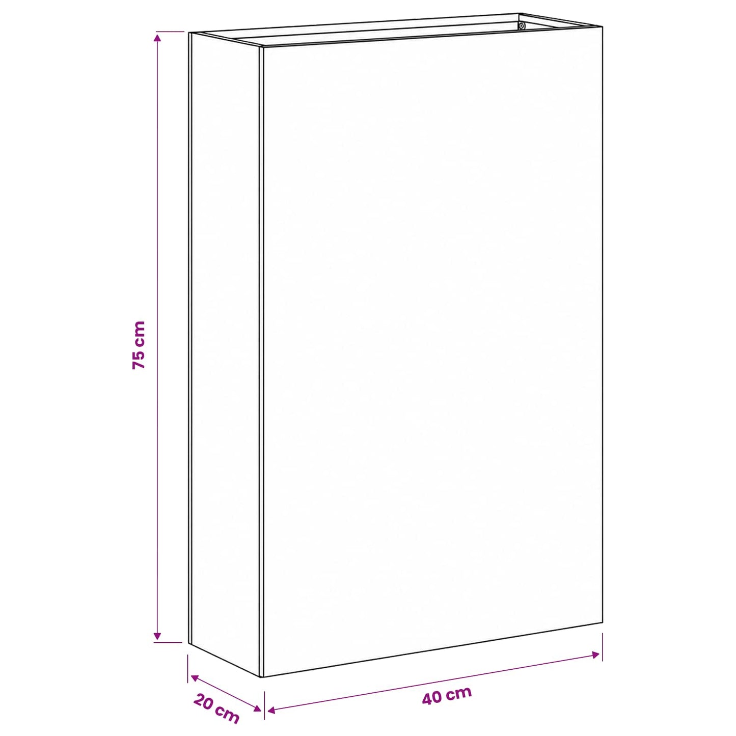 vidaXL Garden Planter Silver 40 x 20 x 75 cm Galvanised Steel