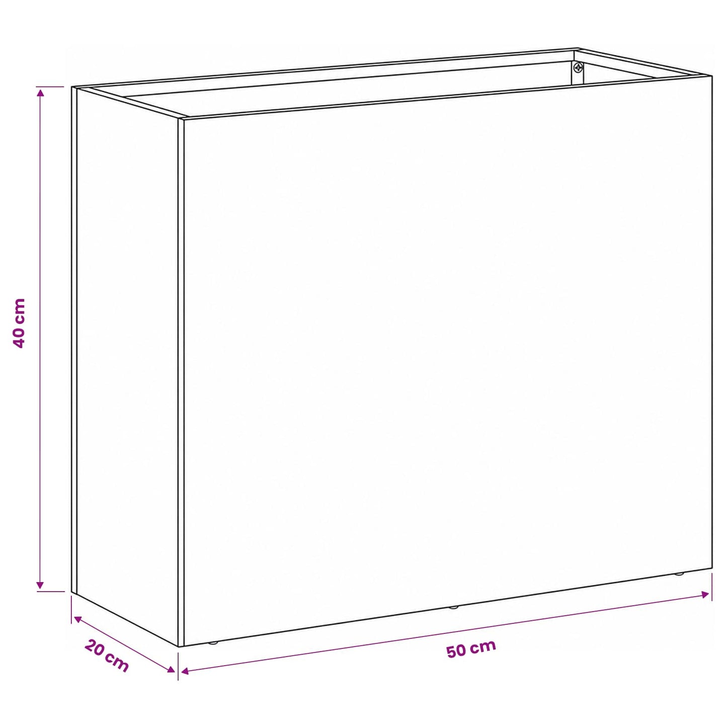 vidaXL Garden Planter 2 pcs Black 50 x 20 x 40 cm Cold-rolled Steel