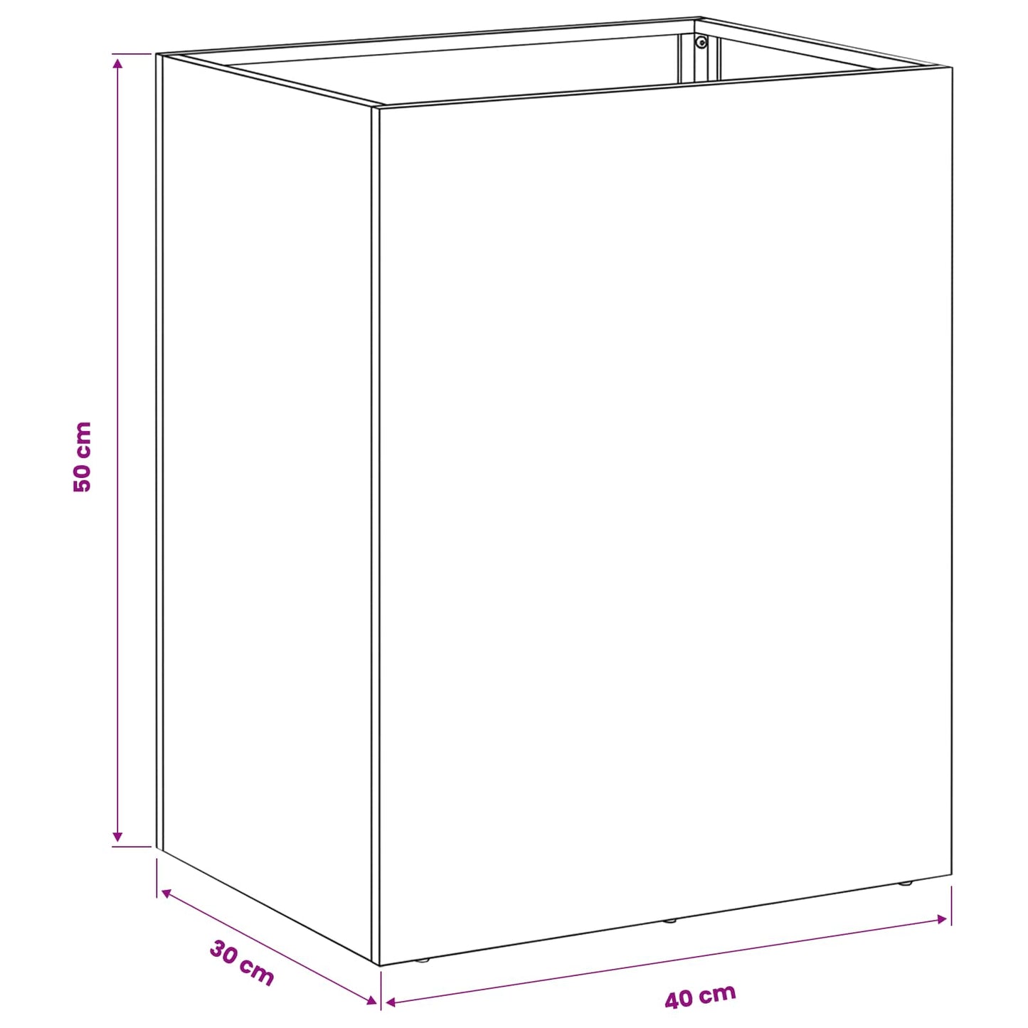 vidaXL Garden Planter Silver 40 x 30 x 50 cm Stainless Steel