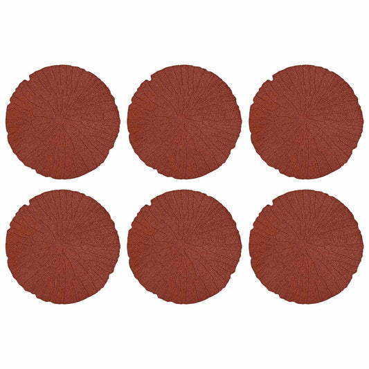 vidaXL Stepping Stone 6 pcs Red Ø 45 x 1.8 cm Rubber