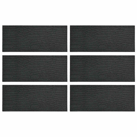 vidaXL Stepping Stone 6 pcs Black 60.5 x 25 x 2 cm Rubber