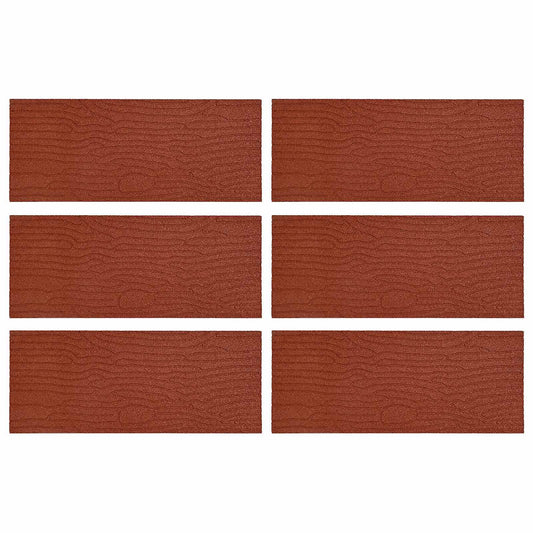 vidaXL Stepping Stone 6 pcs Red 60.5 x 25 x 2 cm Rubber