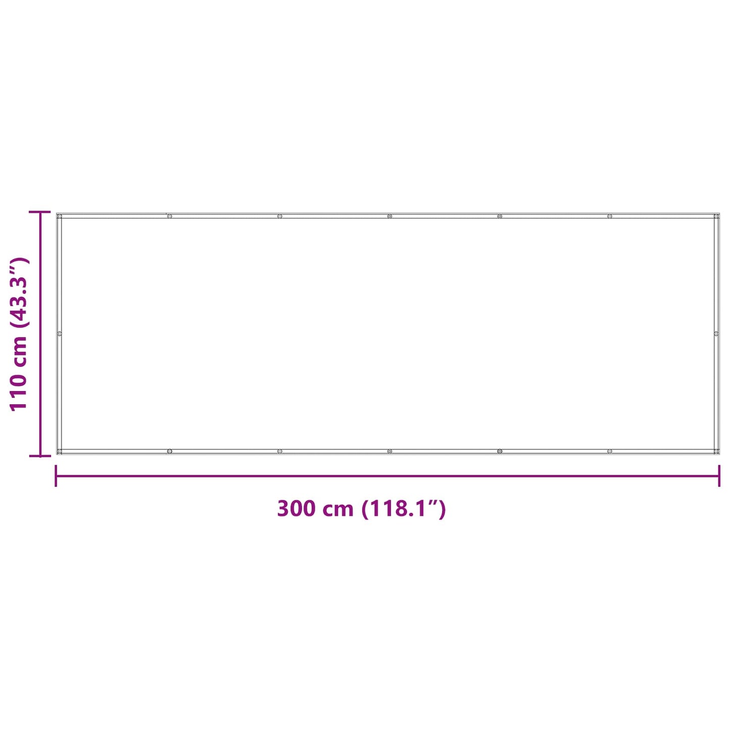 vidaXL Balcony Screen 110 x 300 cm Oxford Fabric Rectangular