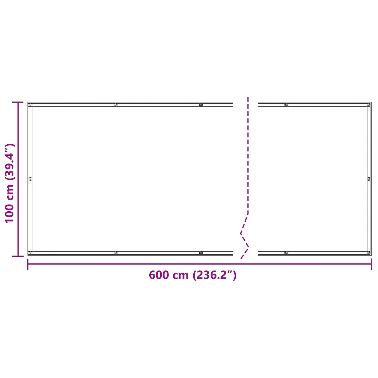 vidaXL Balcony Screen 100 x 600 cm Oxford Fabric Rectangular