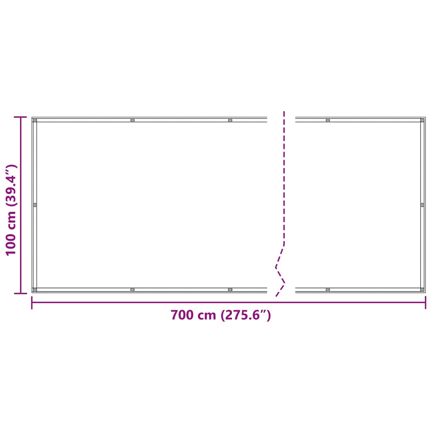 vidaXL Balcony Screen 100 x 700 cm Oxford Fabric Rectangular