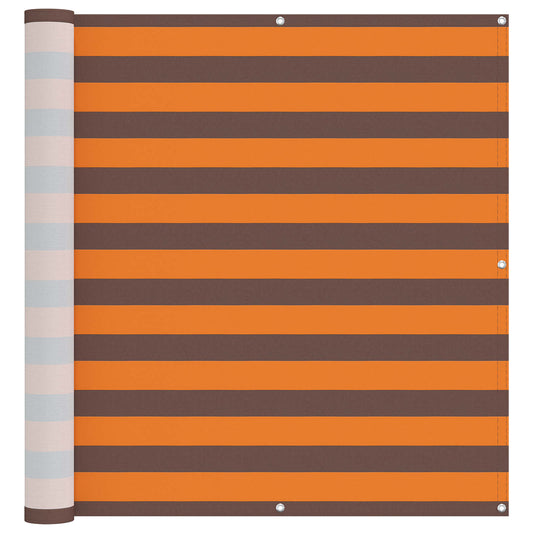 vidaXL Balcony Screen Orange and Brown 110 x 500 cm Oxford Fabric