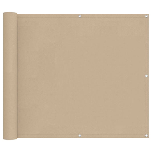 vidaXL Balcony Screen Beige 100 x 300 cm Oxford Fabric