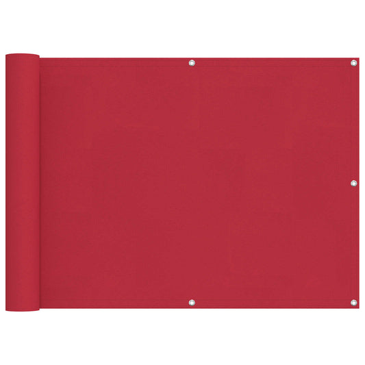 vidaXL Balcony Screen 75 x 200 cm Oxford Fabric Rectangular Red