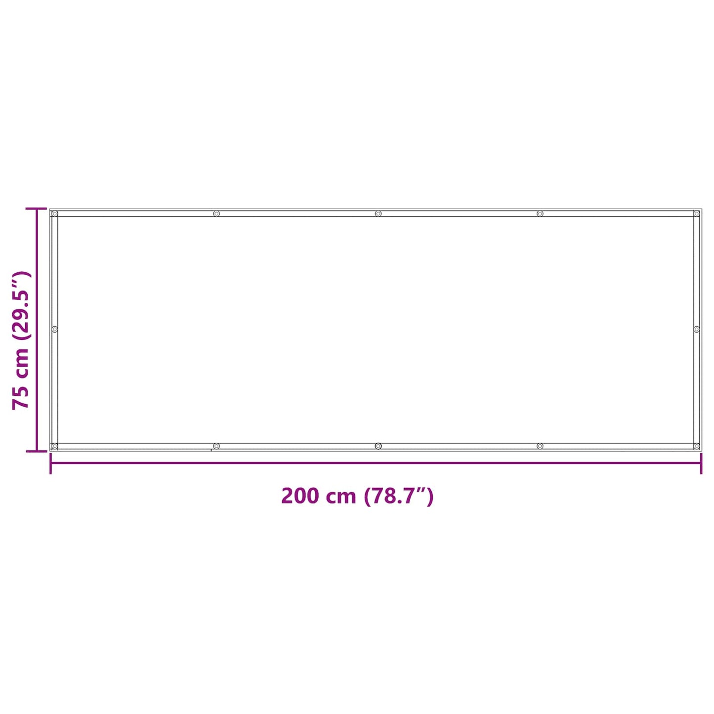 vidaXL Balcony Screen 75 x 200 cm Oxford Fabric Rectangular Red