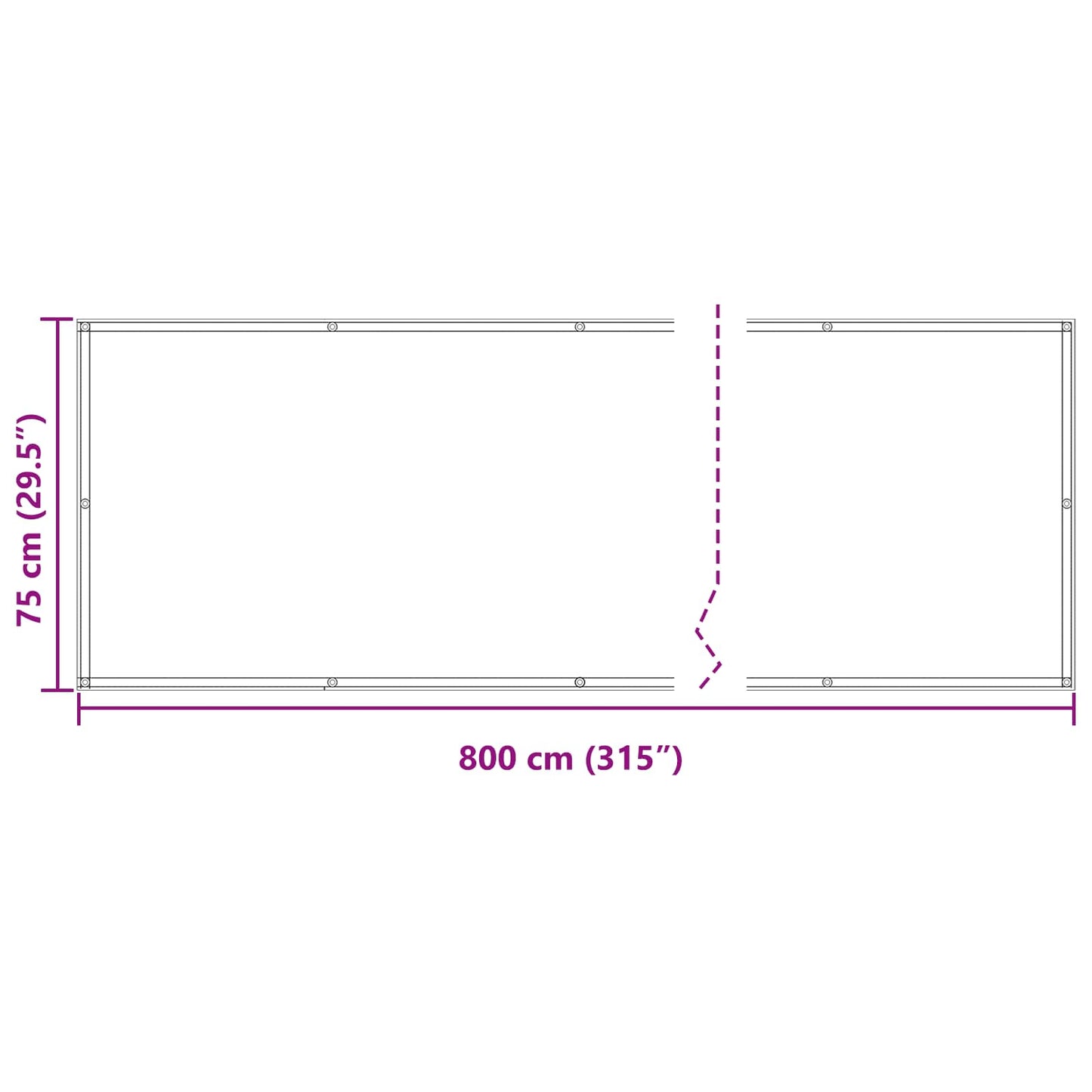 vidaXL Balcony Screen Burgundy 75 x 800 cm PU coated oxford alu