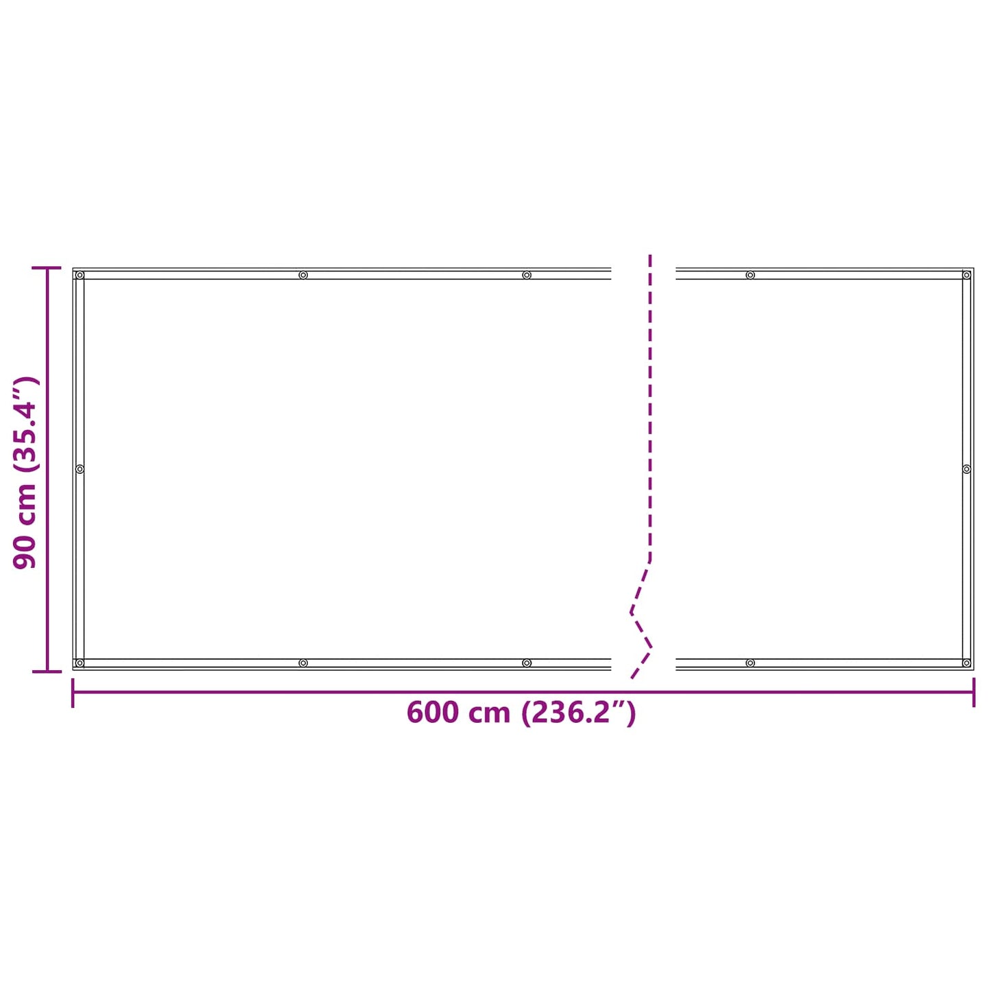 vidaXL Balcony Screen Burgundy 90 x 600 cm PU coated oxford alu