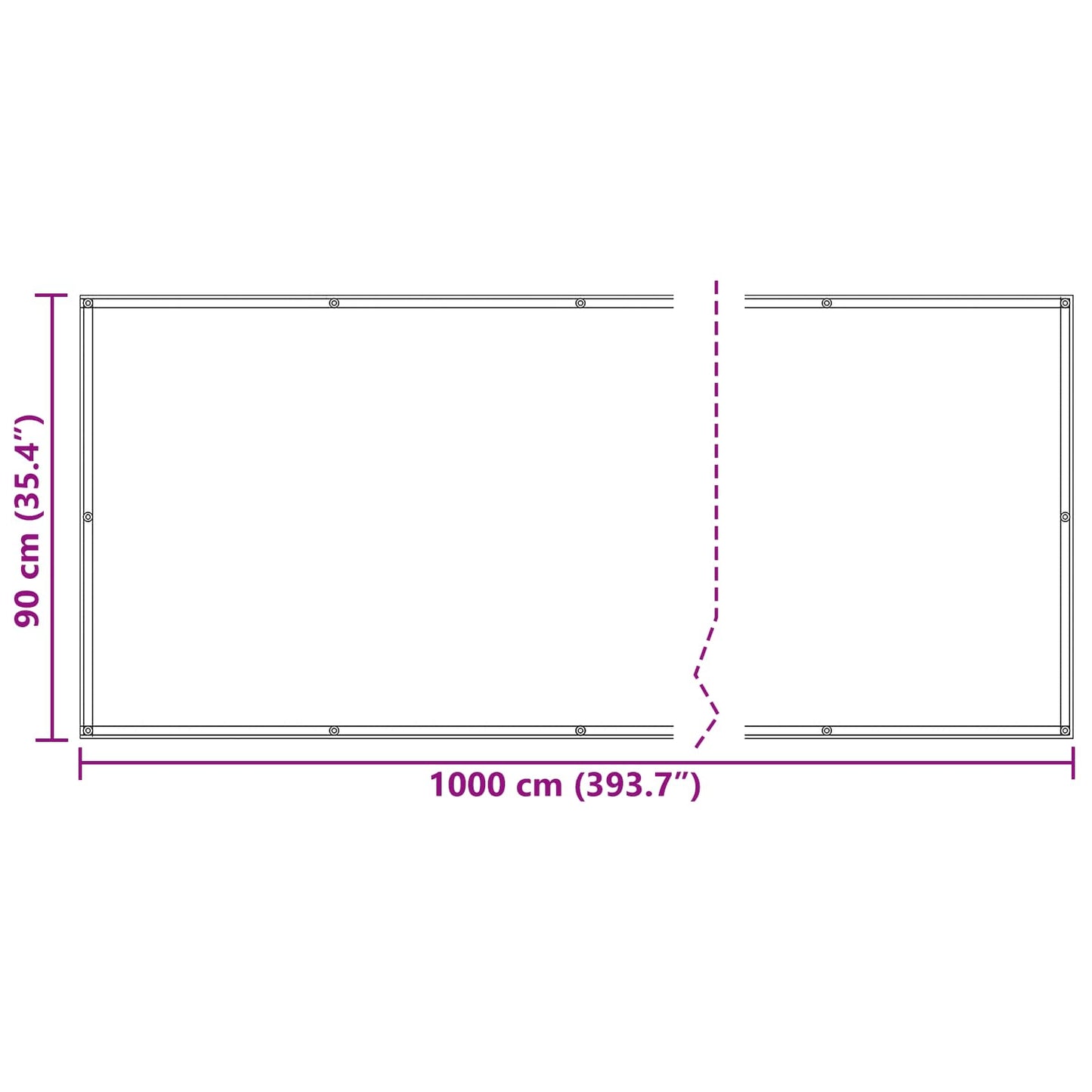 vidaXL Balcony Screen 90 x 1000 cm Oxford Fabric Rectangular