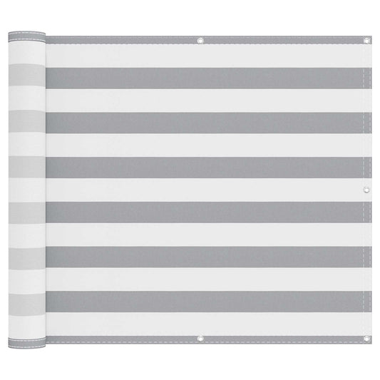 vidaXL Balcony Screen Light Grey and White 100 x 300 cm Oxford Fabric