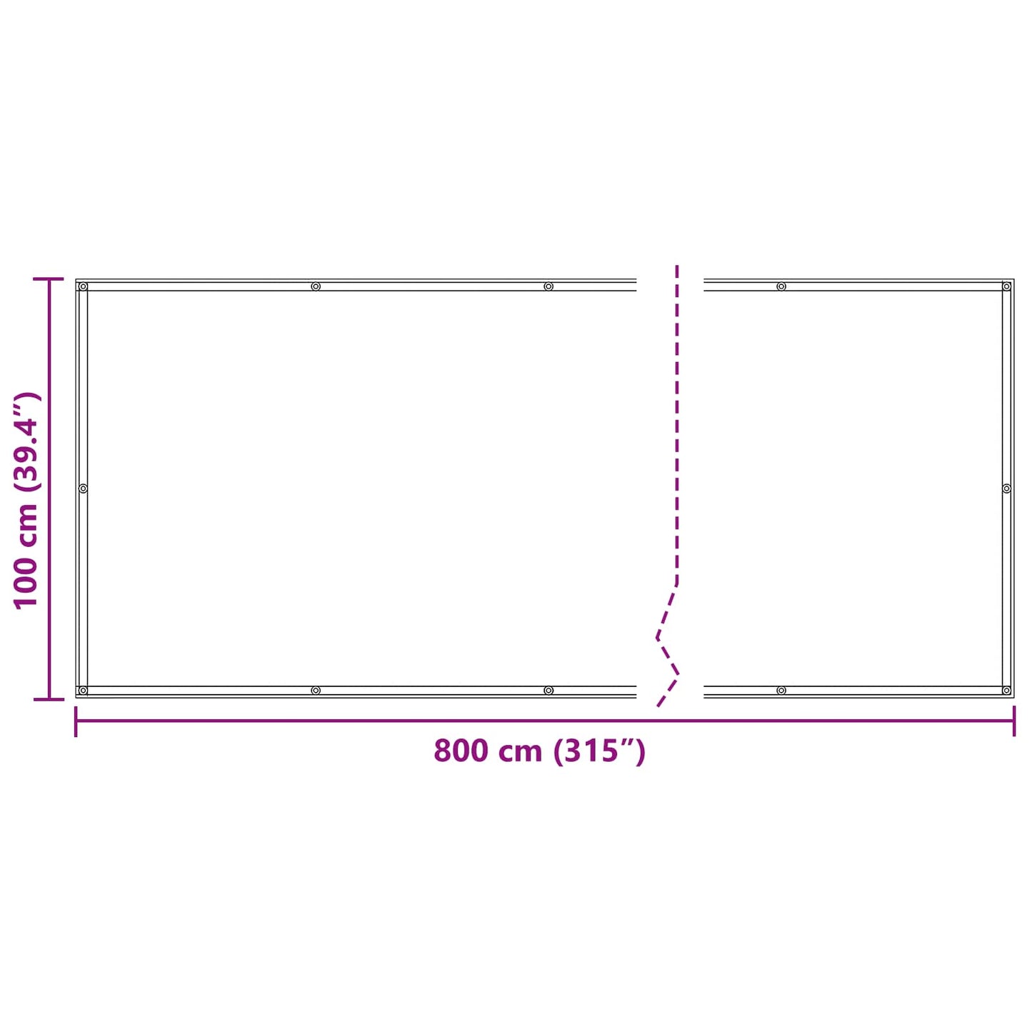 vidaXL Balcony Screen 100 x 800 cm Oxford Fabric Rectangular