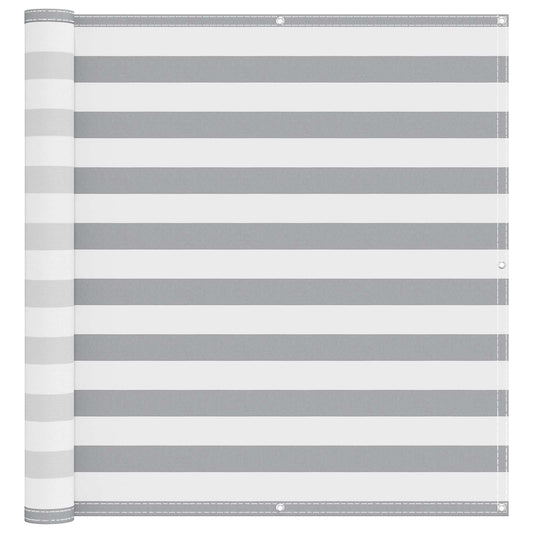 vidaXL Balcony Screen Light Grey and White 110 x 500 cm Oxford Fabric