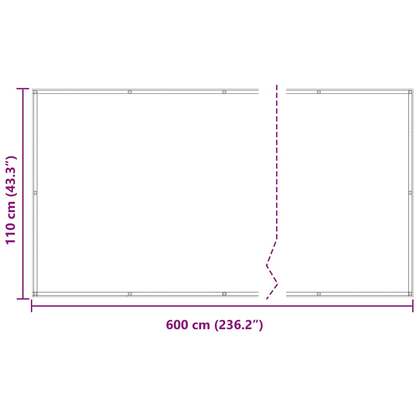 vidaXL Balcony Screen 110 x 600 cm Oxford Fabric Rectangular
