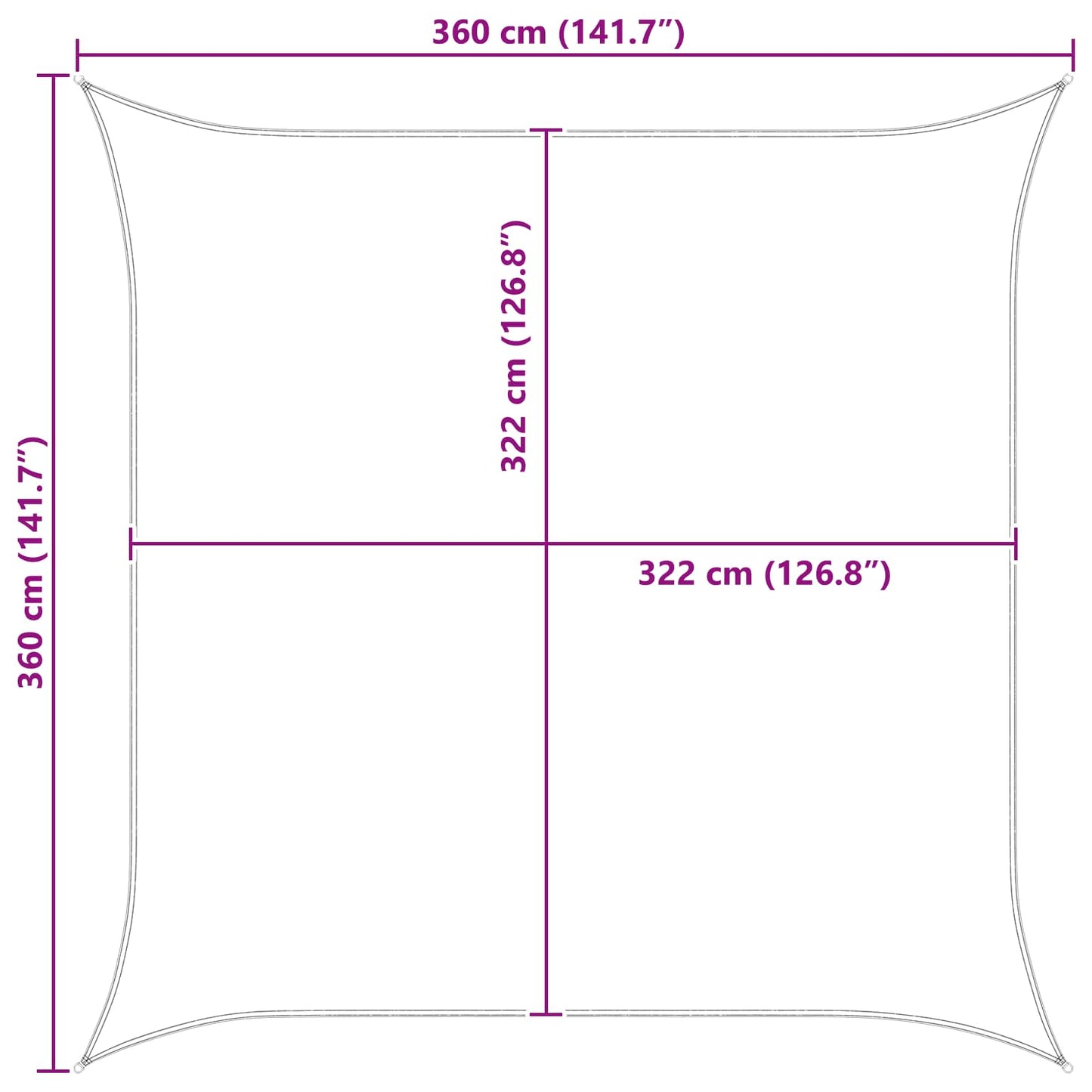 vidaXL Sun Shade Sail Orange and Brown 3.6 x 3.6 m