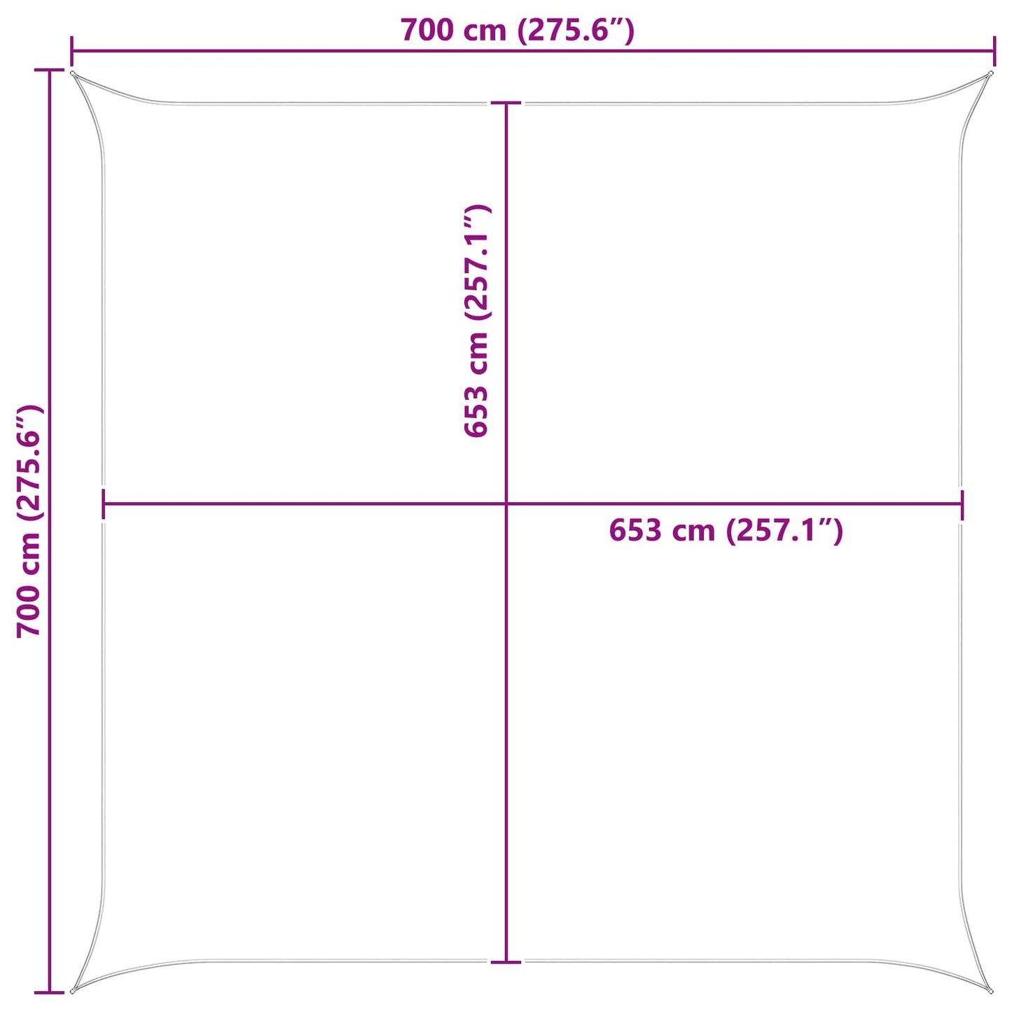 vidaXL Sun Shade Sail Orange and Brown 7 x 7 m 100% Polyester Oxford