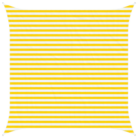 vidaXL Sun Shade Sail Yellow and White 3.6 x 3.6 m