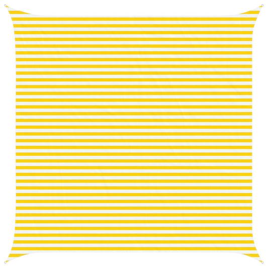 vidaXL Sun Shade Sail Yellow and White 5 x 5 m 100% Polyester Oxford