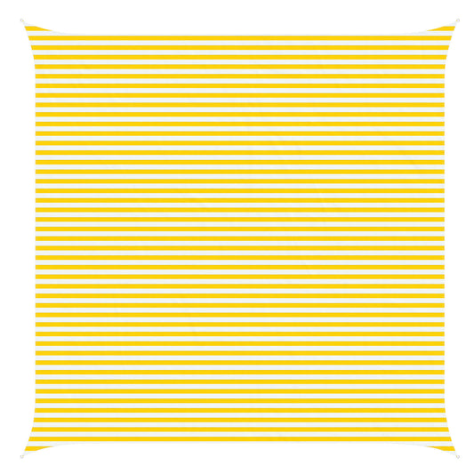 vidaXL Sun Shade Sail Yellow and White 6 x 6 m 100% Polyester Oxford