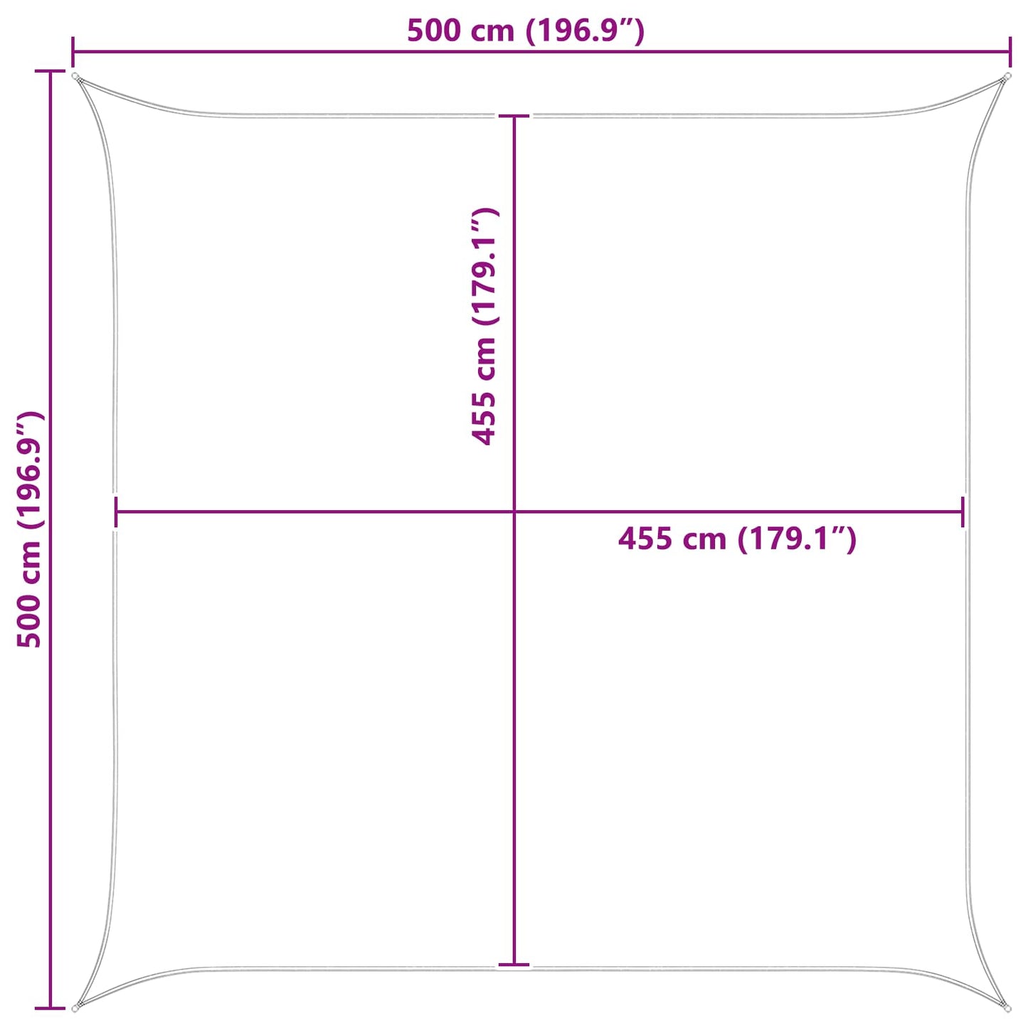 vidaXL Sun Shade Sail Blue and White 5 x 5 m 100% Polyester Oxford