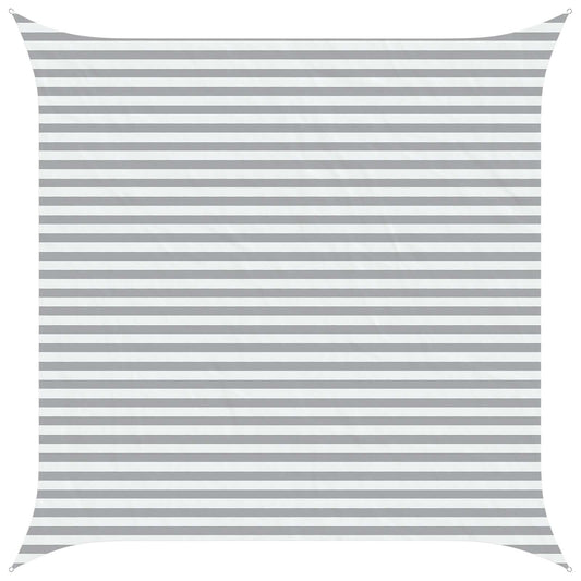 vidaXL Sun Shade Sail Light Grey and White 4 x 4 m