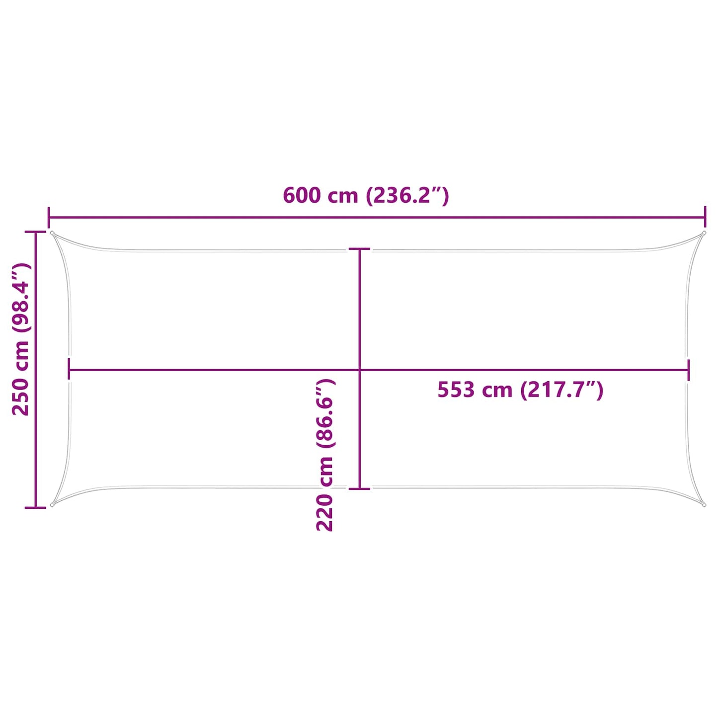 vidaXL Sun Shade Sail Orange 6 x 2.5 m 100% Polyester Oxford