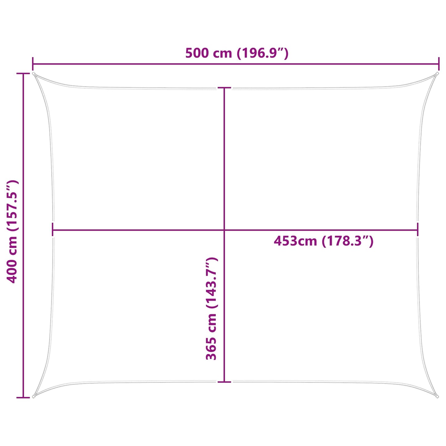 vidaXL Sun Shade Sail Orange and Brown 5 x 4 m 100% Polyester Oxford