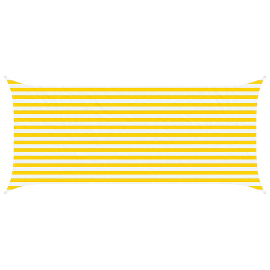 vidaXL Sun Shade Sail Yellow and White 4,5 x 2 m 100% Polyester Oxford